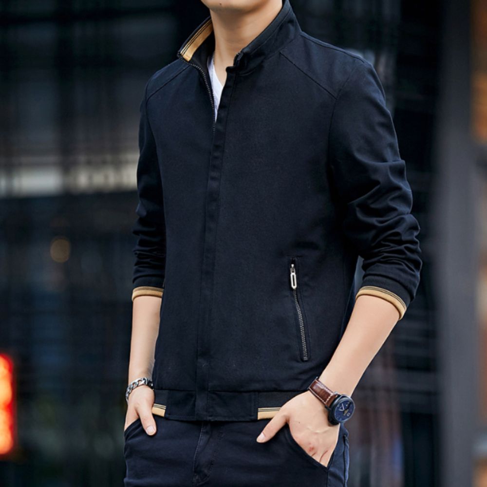 Short Casual Men's Zippered Jacket