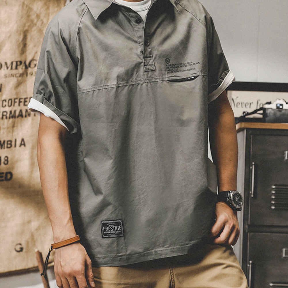 Short Sleeve Popover Shirt for Men