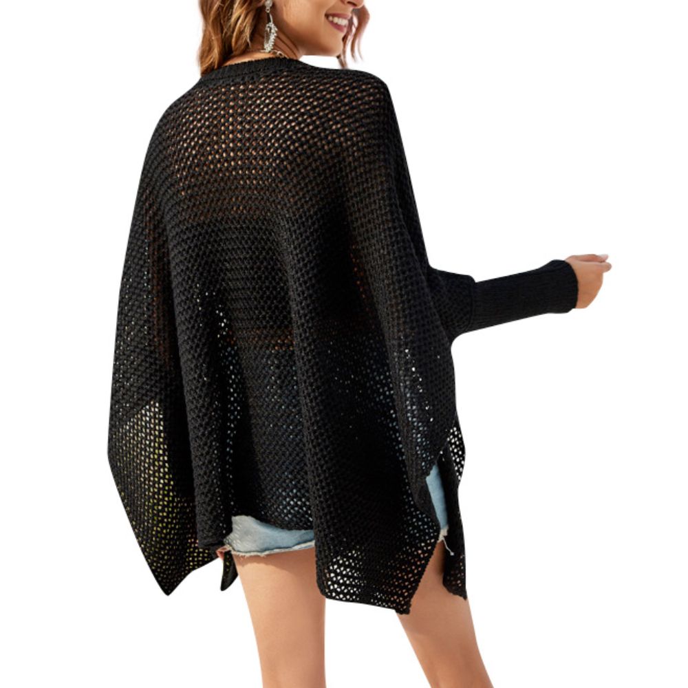 Boxy Open Knit Batwing Sweater for Women