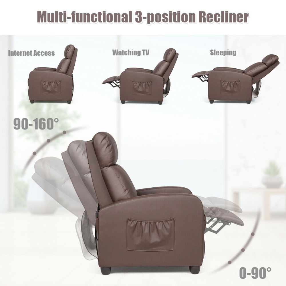 Massage Recliner Chair with Adjustable Footrest