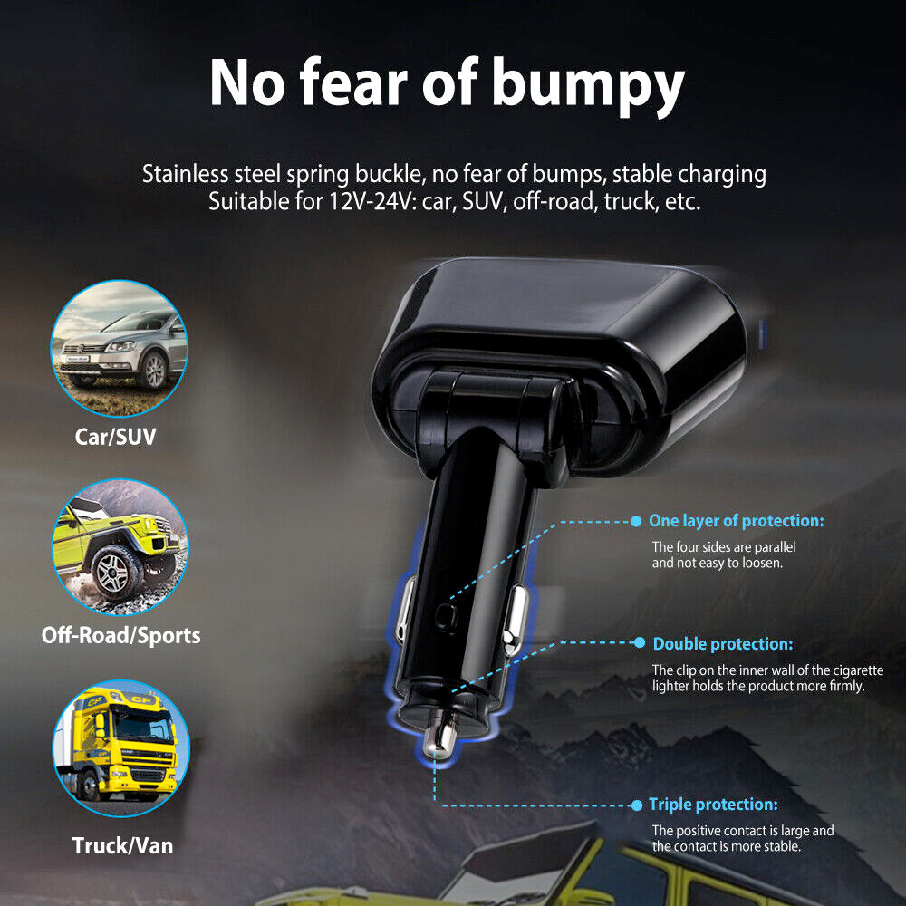 Car Lighter Adaptor with Dual USB Port