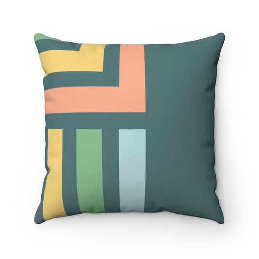 Green Color Block Cushion - 4 Sizes - Home Decor Accent