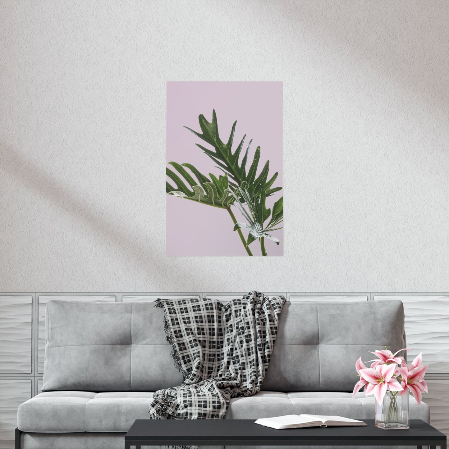 Pink Poster - Philodendron Delight