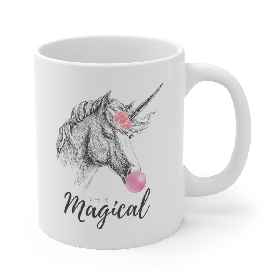 Magical Life Mug - Bubble Gum Flavor with Unicorn Design