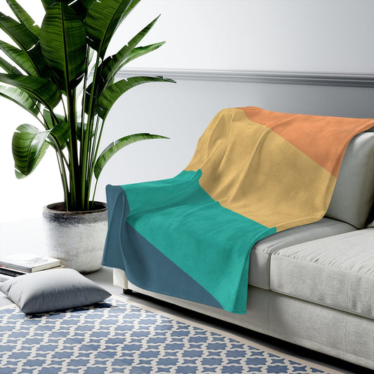 Plush Throw Blanket with Diagonal Stripes