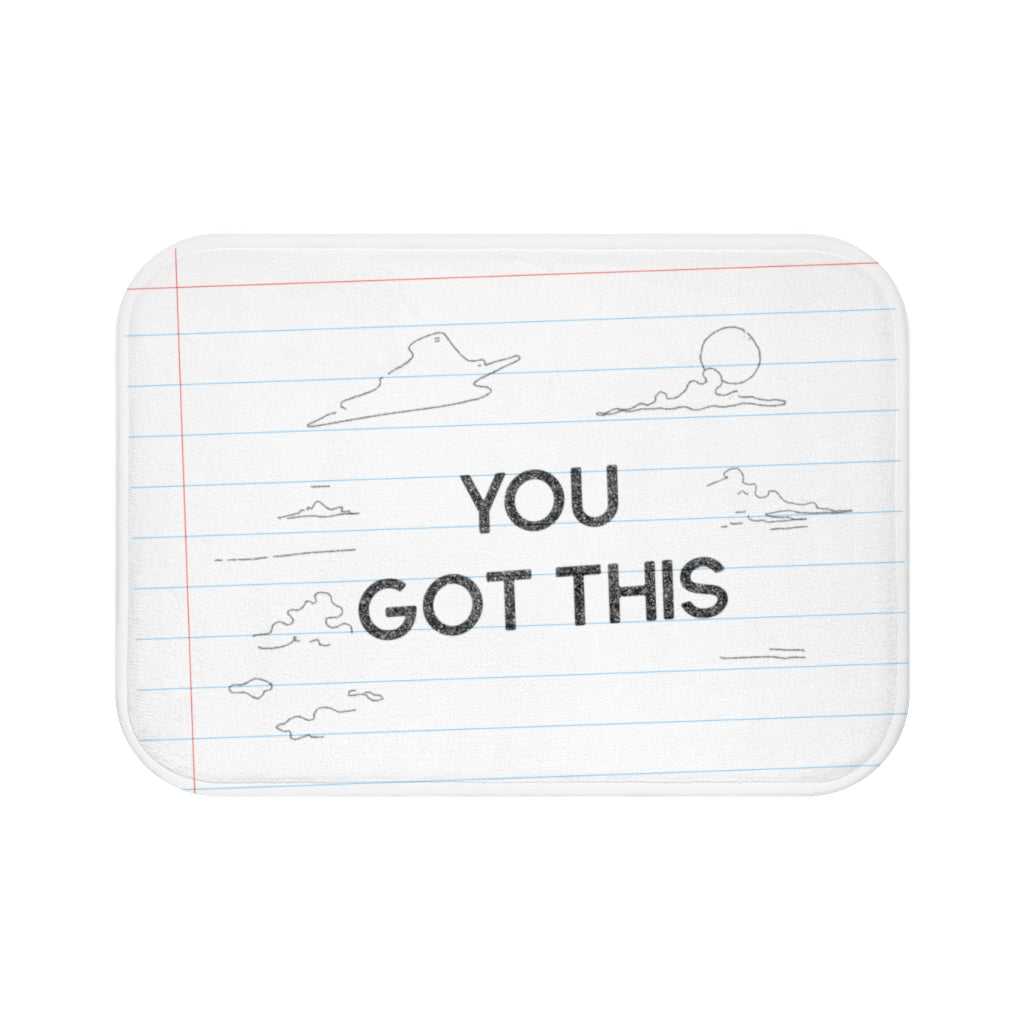 Font Bath Mat - Encouraging Message Pencil Design