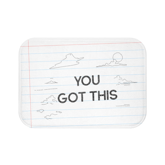 Font Bath Mat - Encouraging Message Pencil Design