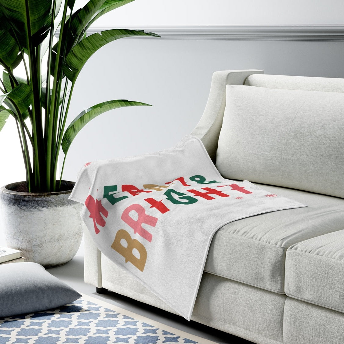 Merry and Bright Plush Holiday Blanket Throw