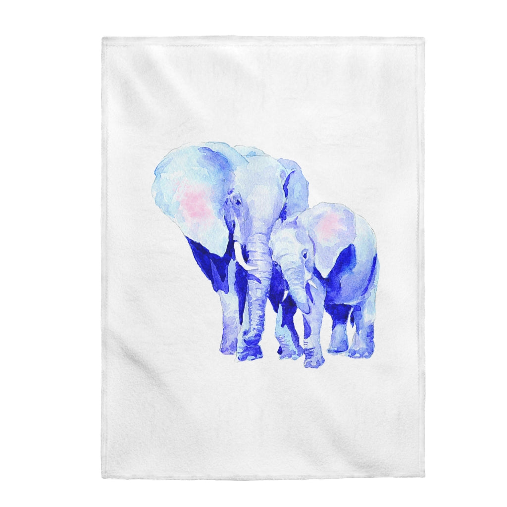 Auspicious Elephant Plush Velveteen Blanket for Mothers and Babies