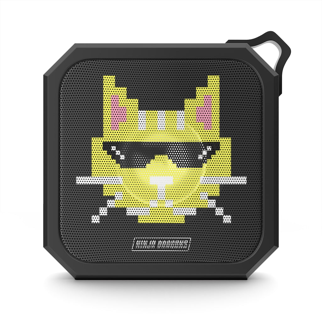 Pixelated Feline Ninja Bluetooth Speaker with Shades and Water-resistant Design