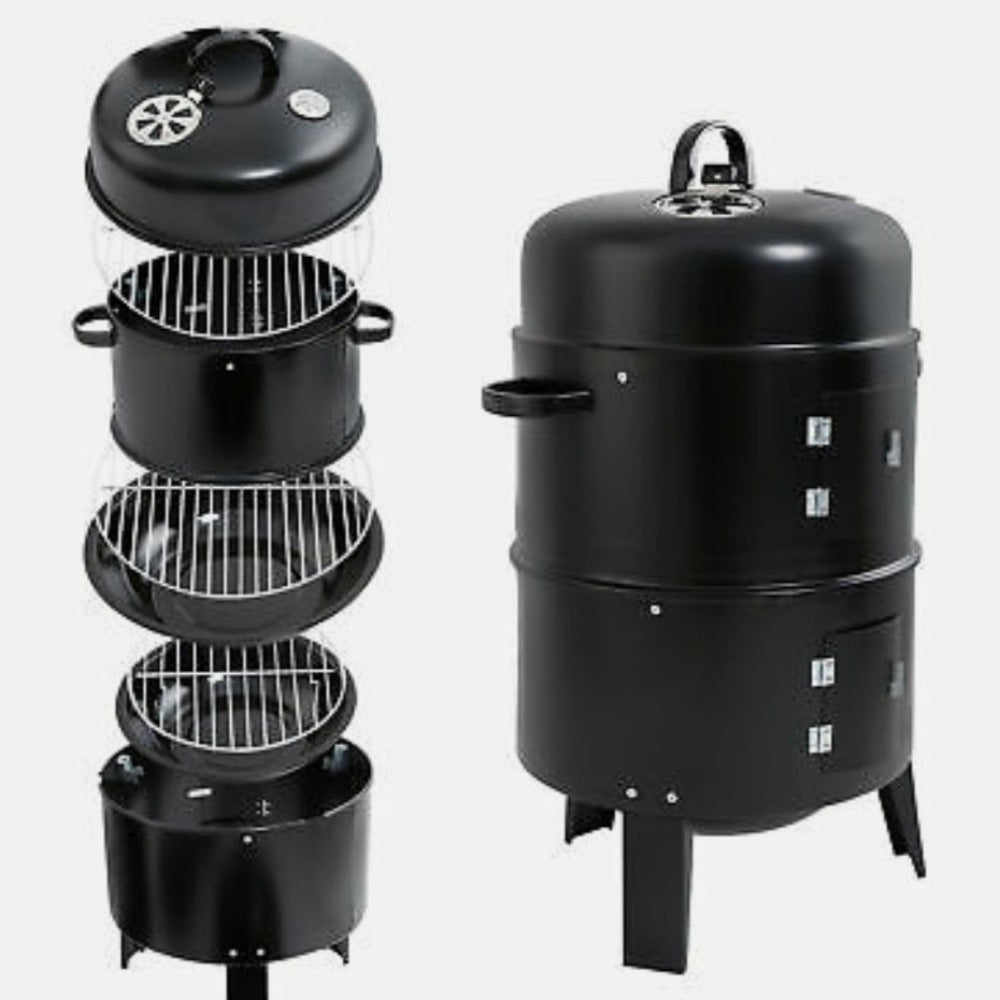 Outdoor BBQ Roaster with Triple Layer Functionality