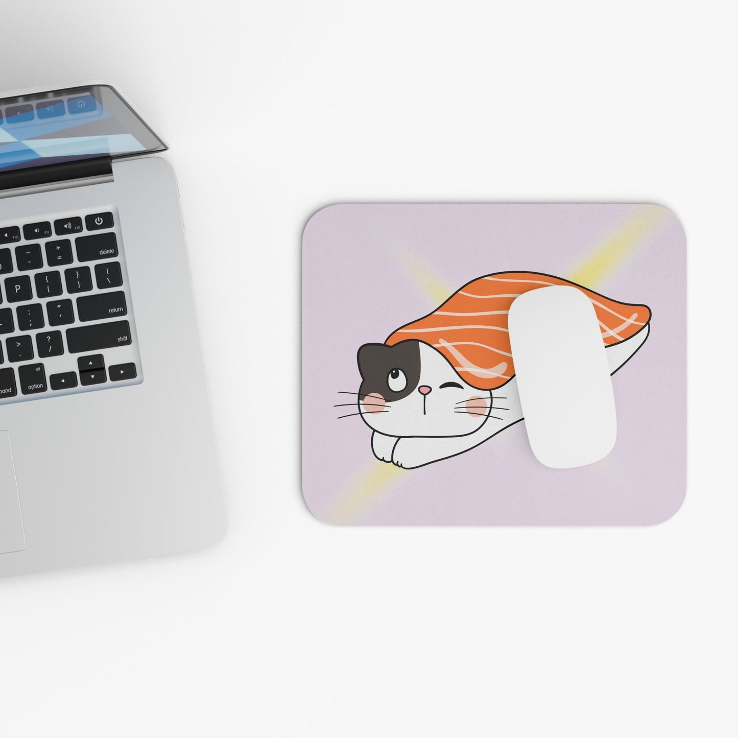 Cute Japanese-inspired Mouse Pad featuring Cat-shaped Sushi