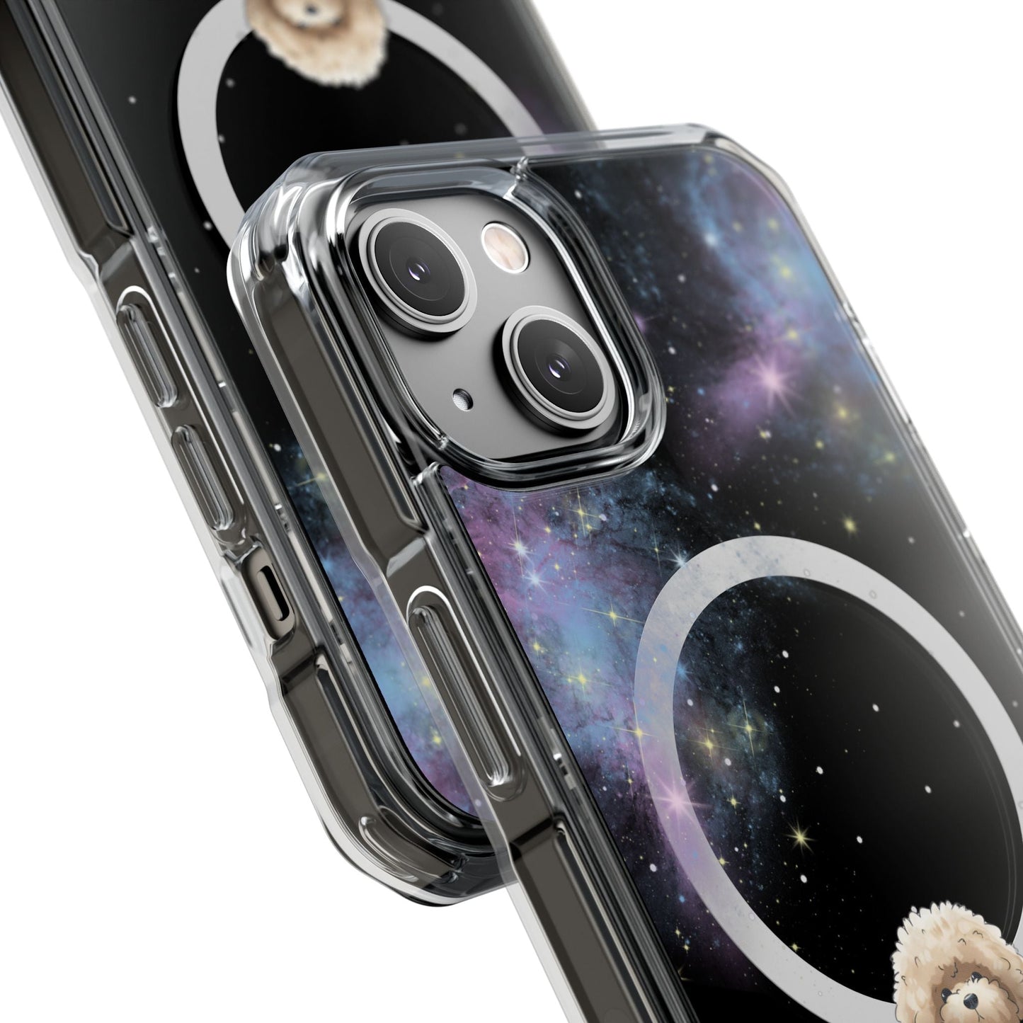 Pookie the Poodle in Space - Magnetic Clear Case for iPhone Models by Starry Fluff
