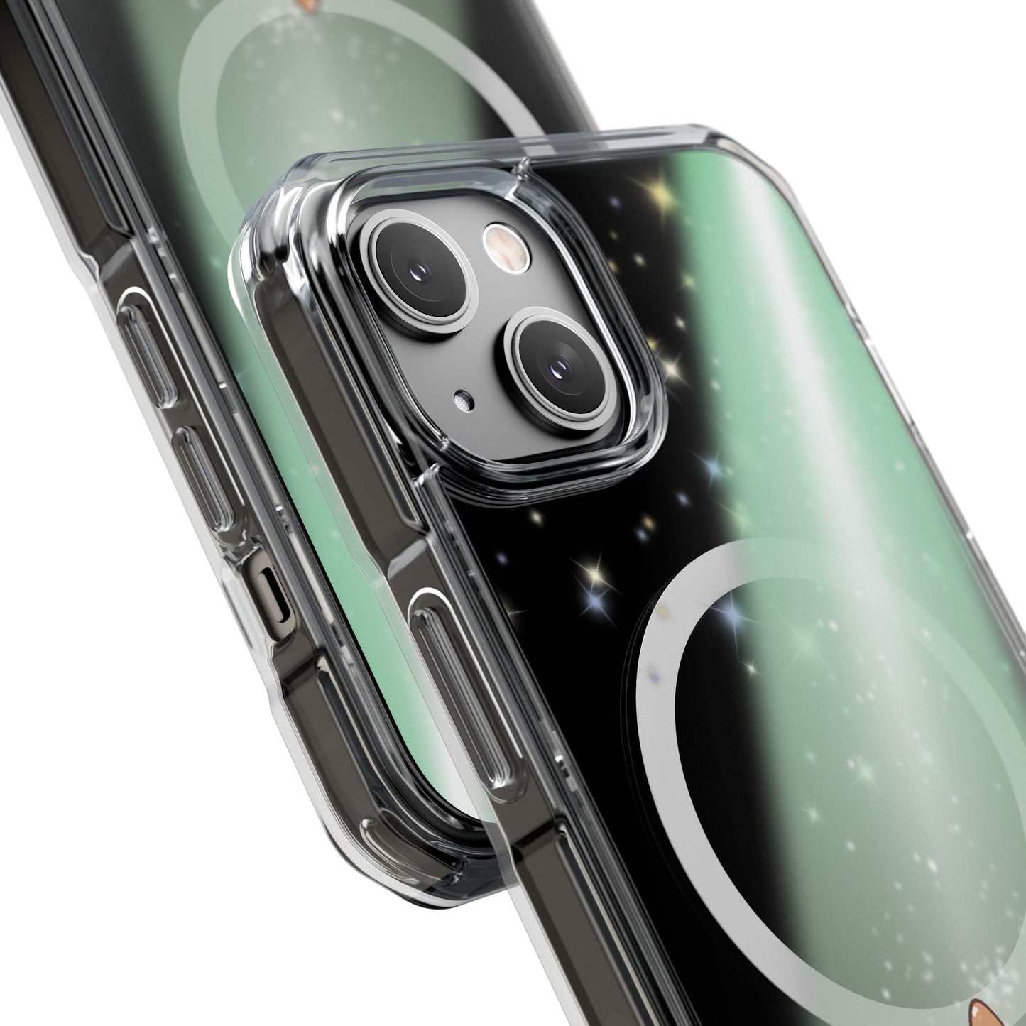 Cosmic Cat Magnetic Clear Case for iPhone by Starry Fluff