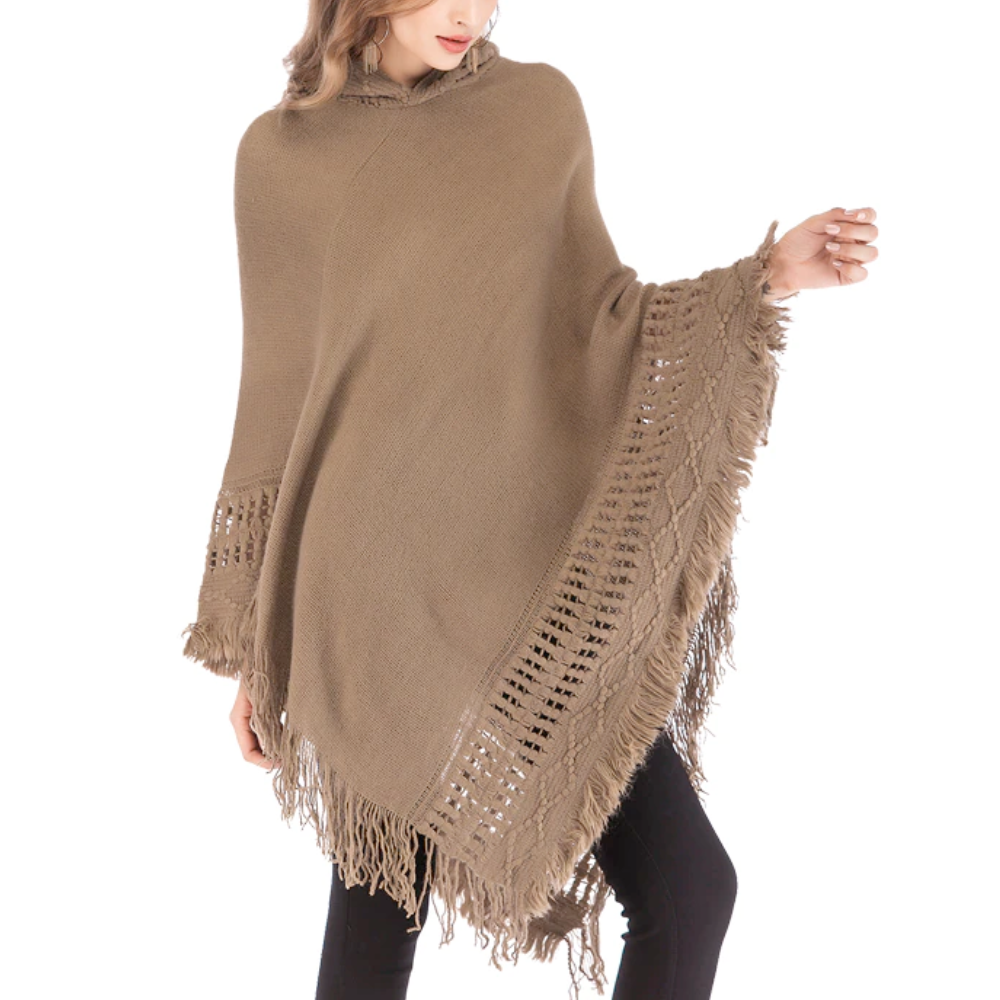 Women's Fringed Hooded Cape