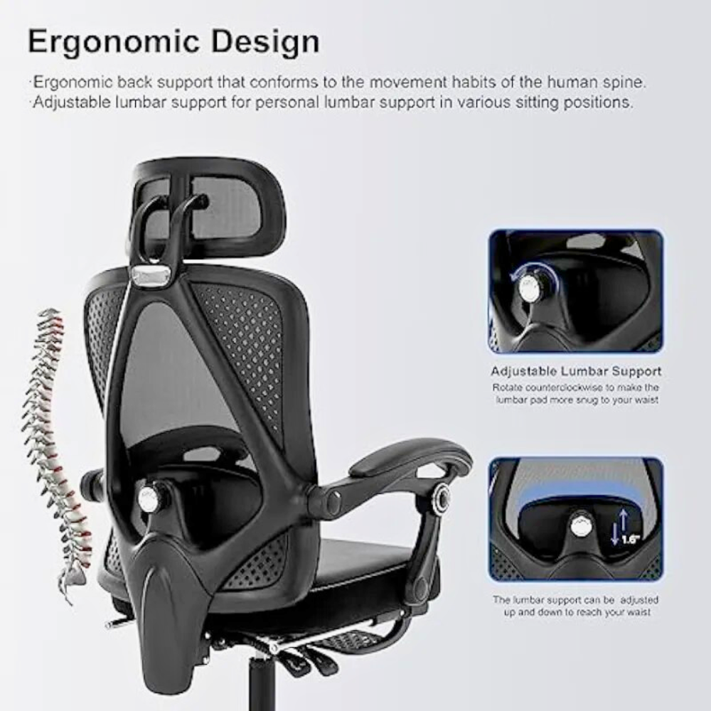 Reclining Mesh Chair with Headrest and Footrest: The Ultimate Comfort Companion
