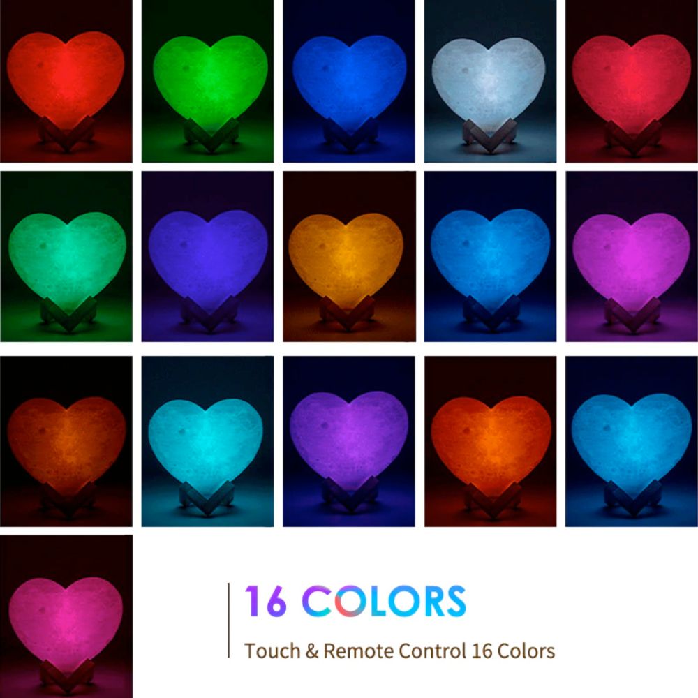 Moonlit Heart Touch Control LED Lamp