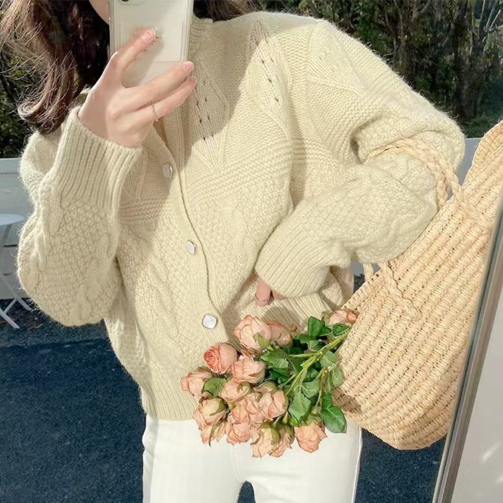 Patterned Women's Batwing Knit Cardigan