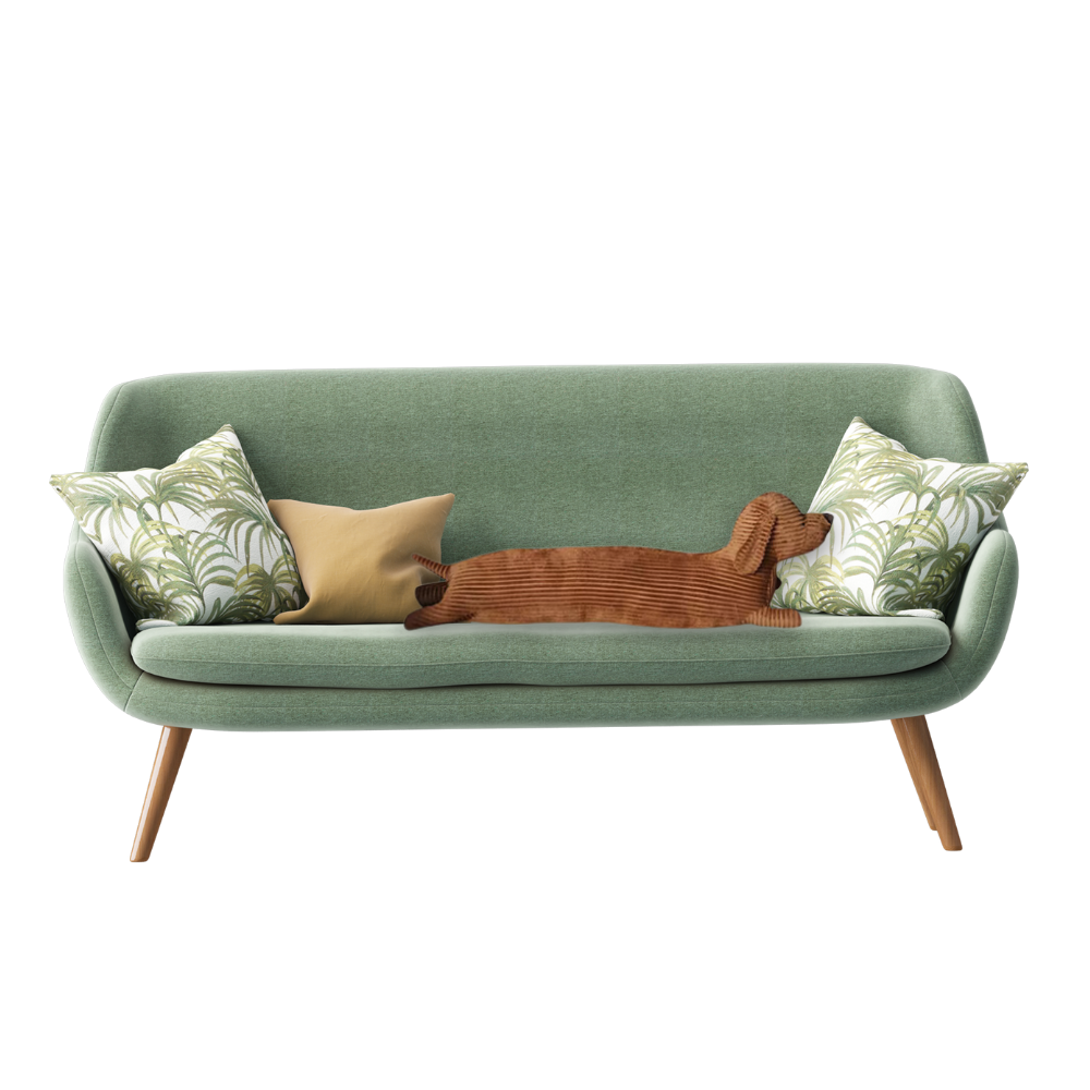 Plush Pillow Featuring a Cartoon Dachshund