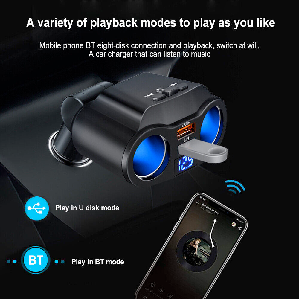 Car Lighter Adaptor with Dual USB Port