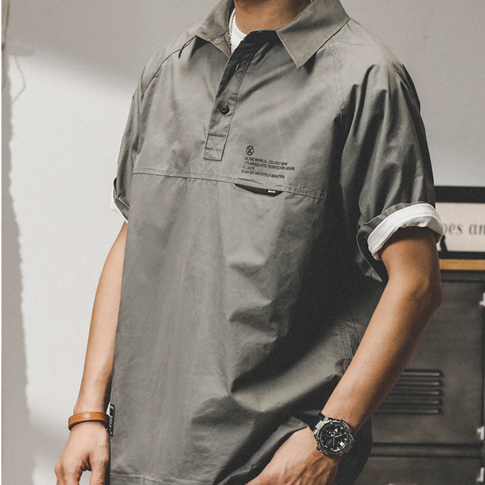 Short Sleeve Popover Shirt for Men