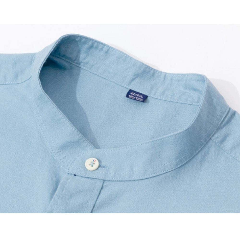 Stand Collar Men's Button-Up Shirt