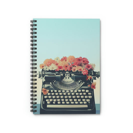 Spiral Notebook with Vintage Typewriter Design