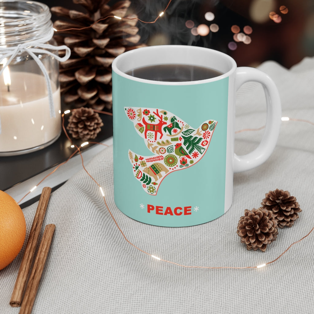 11oz Ceramic Mug - Dove of Peace for the Holiday Season
