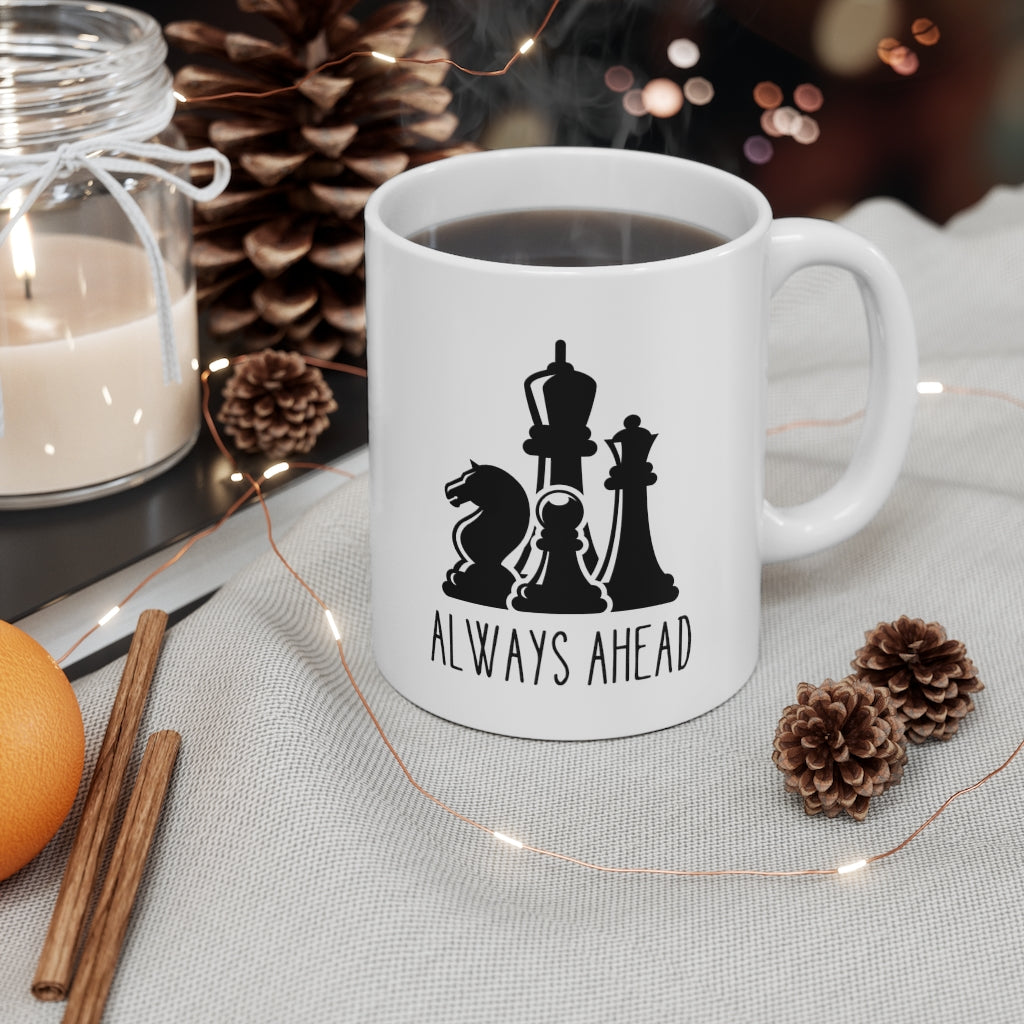 11oz Ceramic Mug with Chess Pieces Design