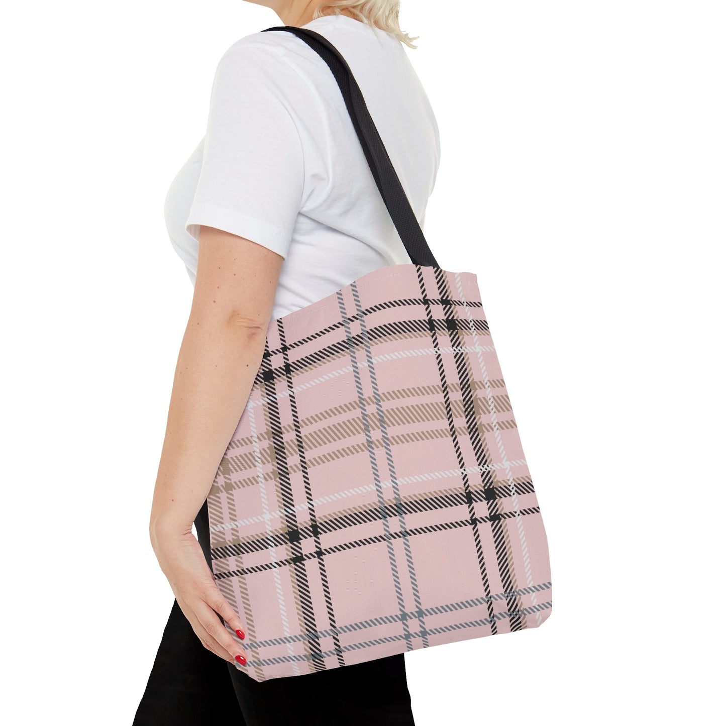 Plaid Pink Tote Bag