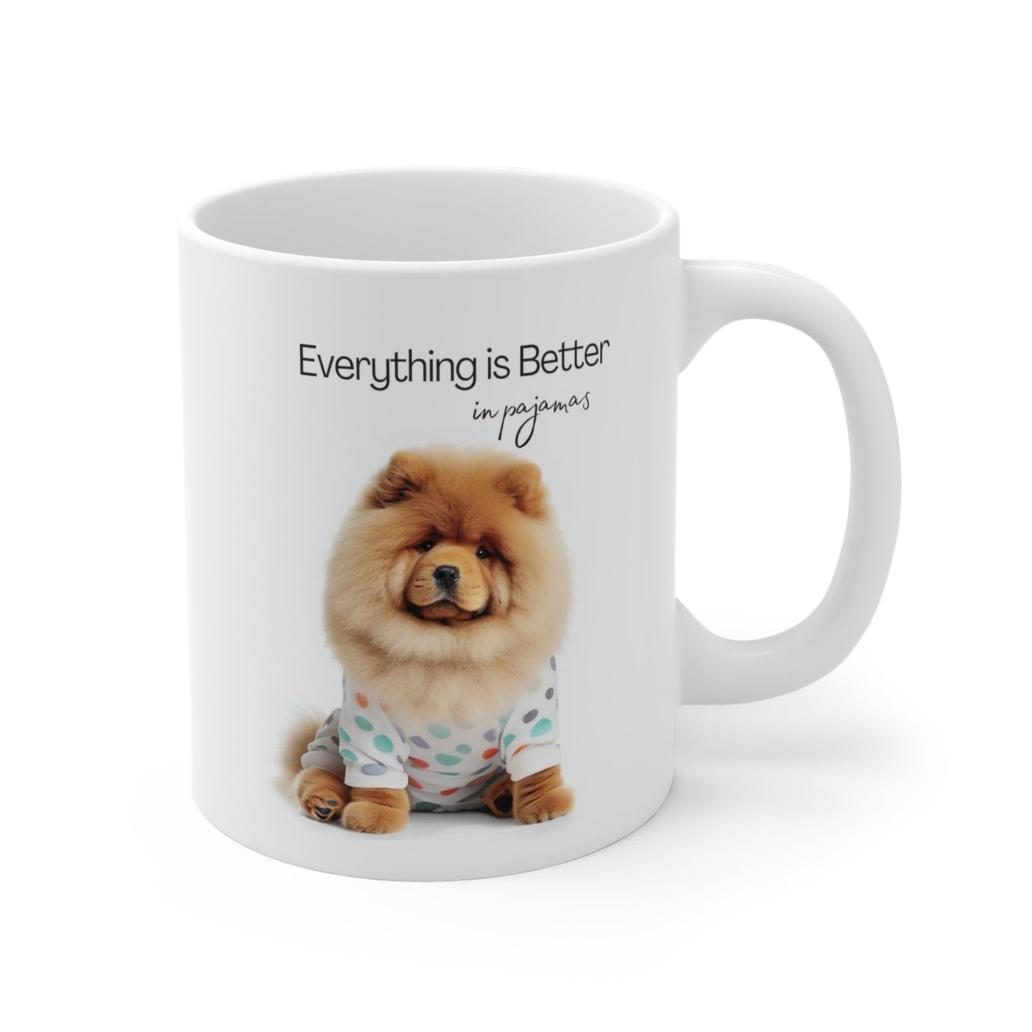 Pajama-Clad Fluffy Chow Chow Mug