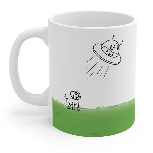 Dog Being Abducted by UFO Mug