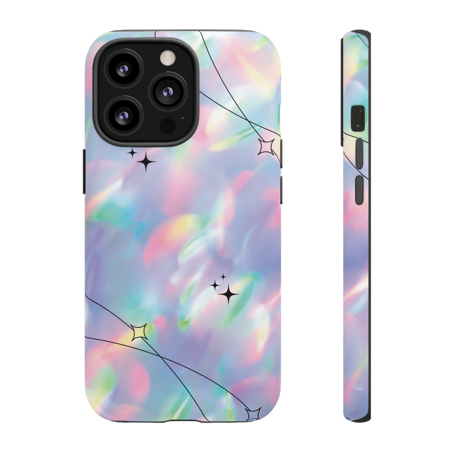Durable iPhone Case with Stars in Gradient Pattern