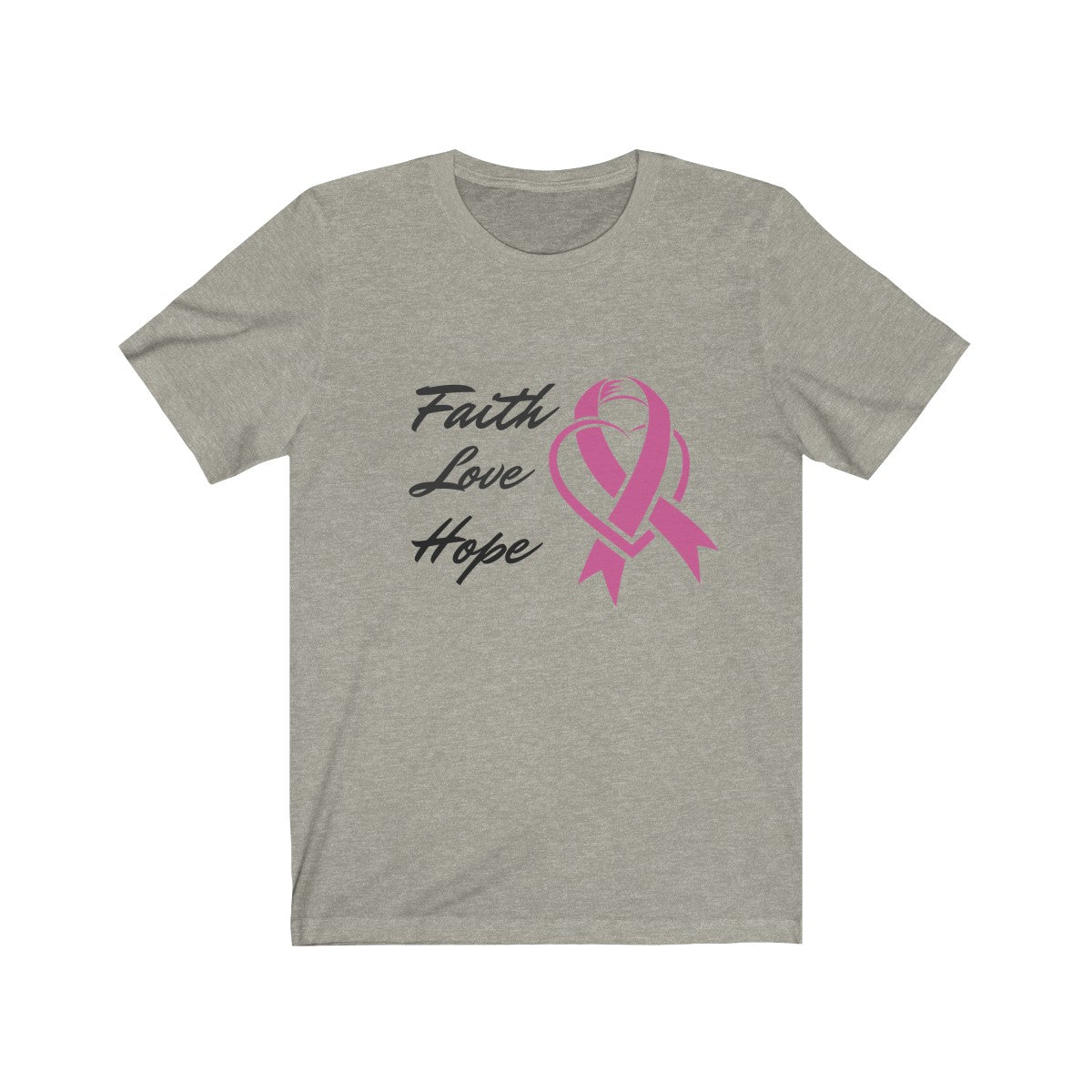 Pink Ribbon Theme T-Shirt - Embodying Faith, Love, and Hope