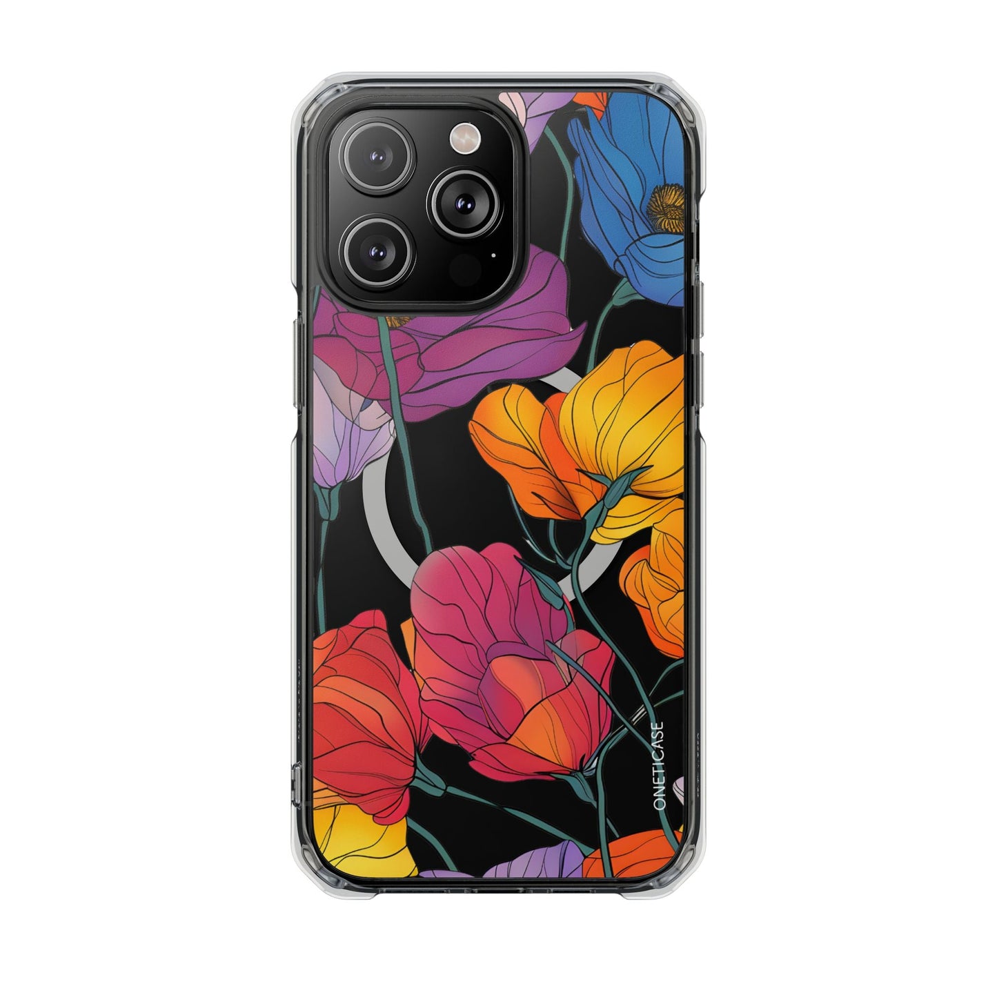 Magnetic Clear Case for iPhone Series - Blossom Design