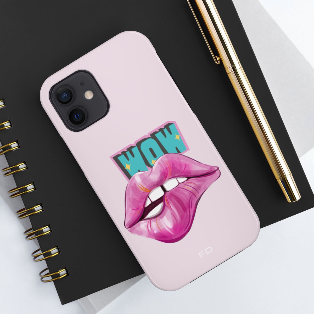 Durable iPhone Case with Wireless Charging for Bold Lips Design