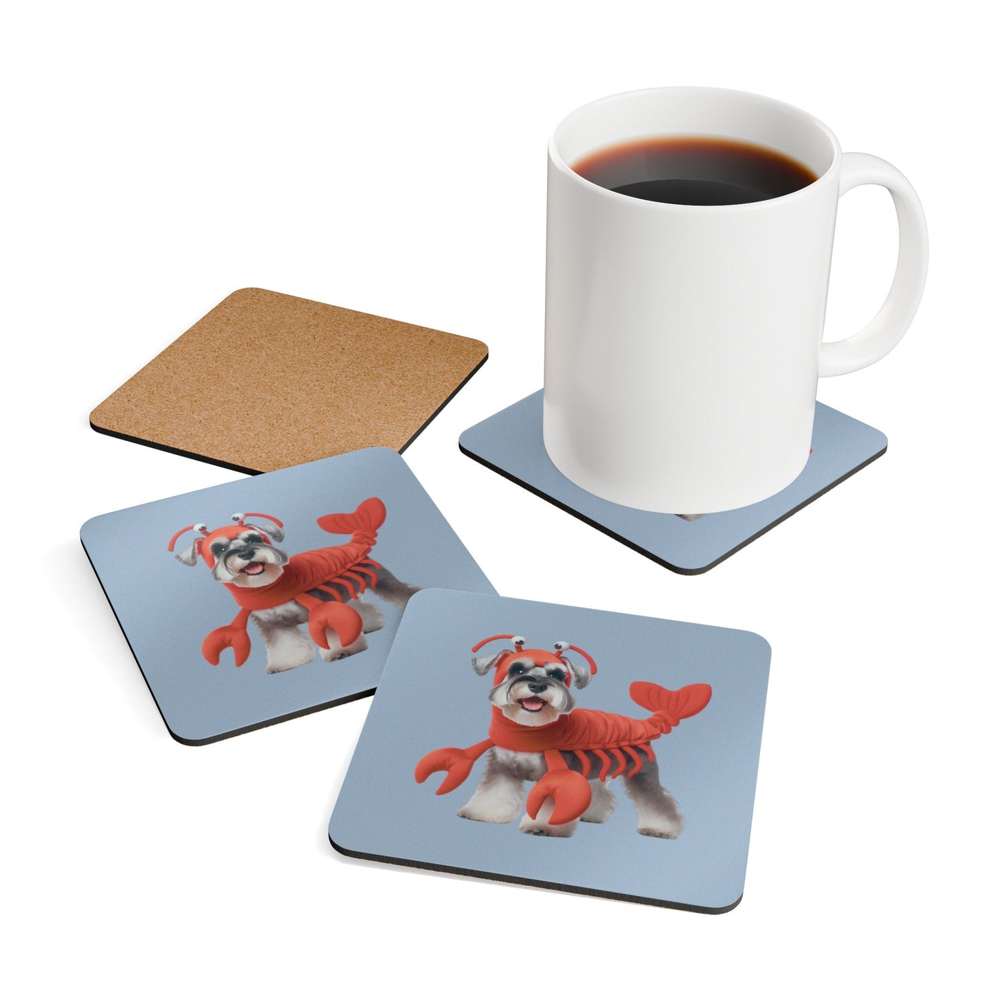 Lobster Suit Schnauzer Coaster Set (4 PCS)