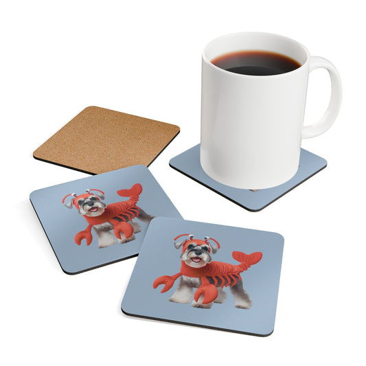 Lobster Suit Schnauzer Coaster Set (4 PCS)