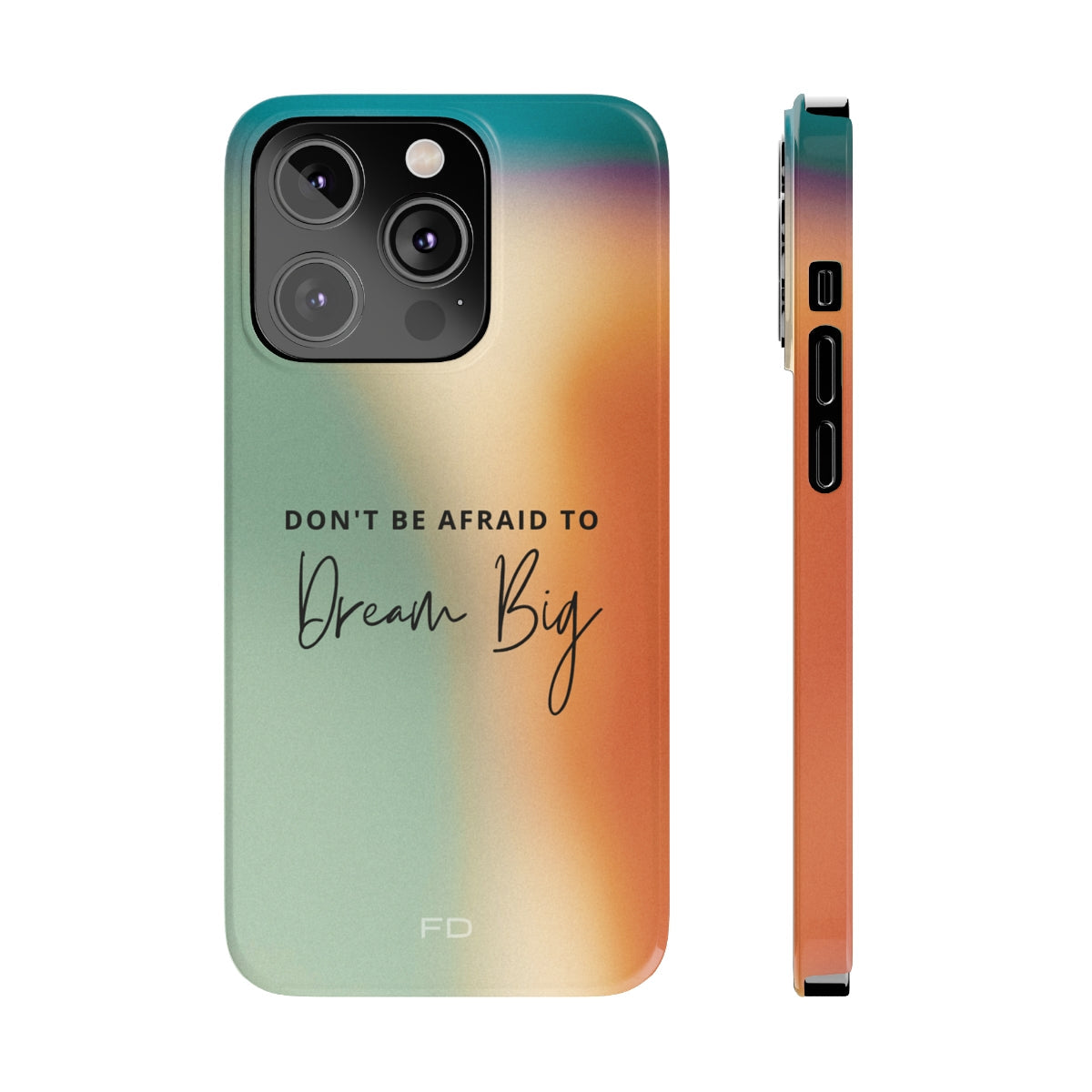 Dream Big Quotation Sleek Cover for iPhone