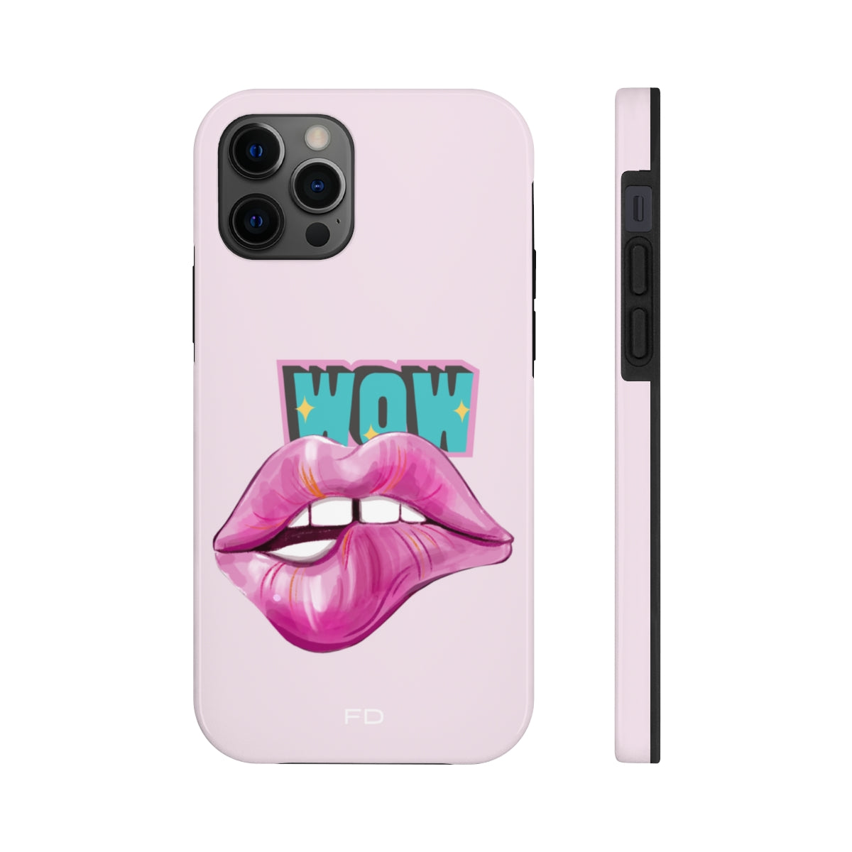 Durable iPhone Case with Wireless Charging for Bold Lips Design