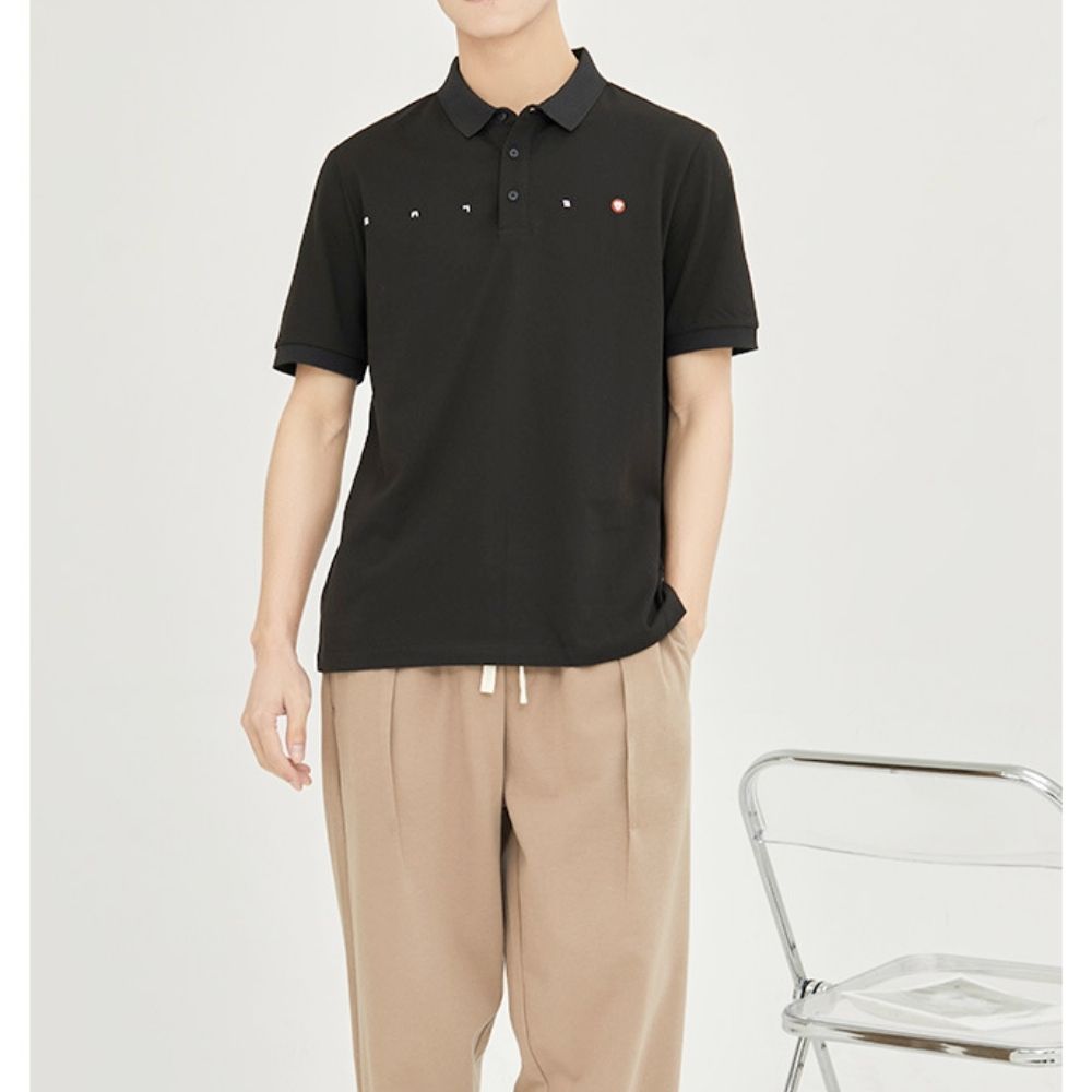 Men's Collared Shirt with Logo on the Chest