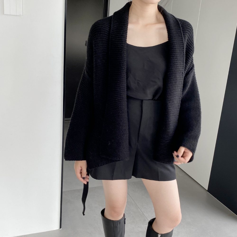 Kimono Style Cardigan with Waist Tie for Women