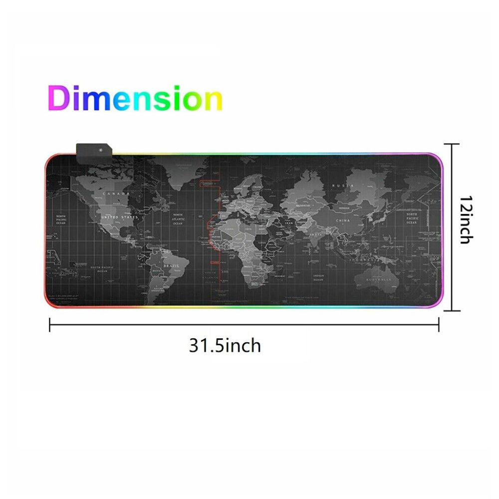 Map of the World Dragon RGB Gaming Mousepad