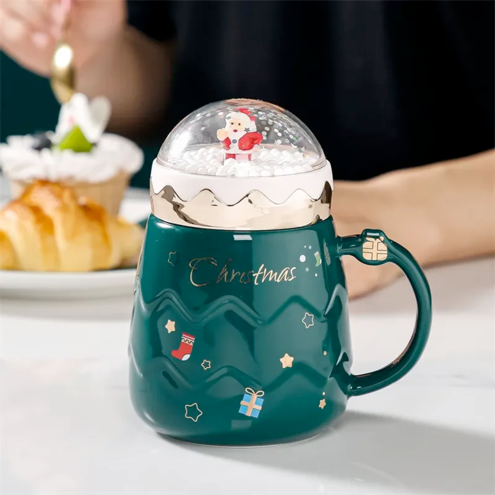 Festive Mug with Cover for Hot Drinks