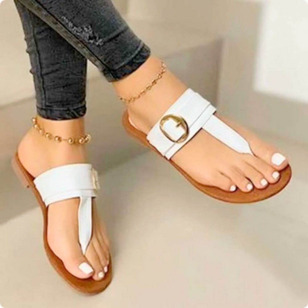 Buckled Women's Flip-Flops