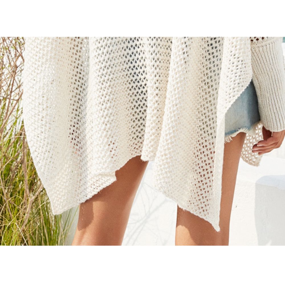 Boxy Open Knit Batwing Sweater for Women