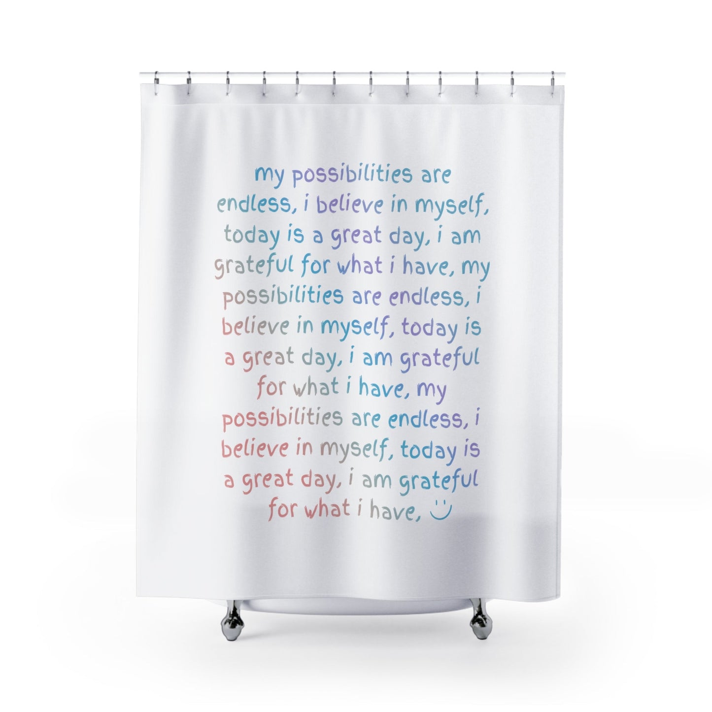 Positive Affirmations Shower Curtain for Daily Use