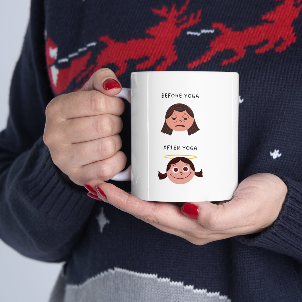 Yoga-Themed Novelty Mug for Pre and Post Practice