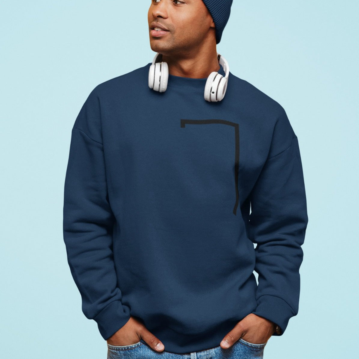 Angled Logo Crewneck Sweatshirt for Men