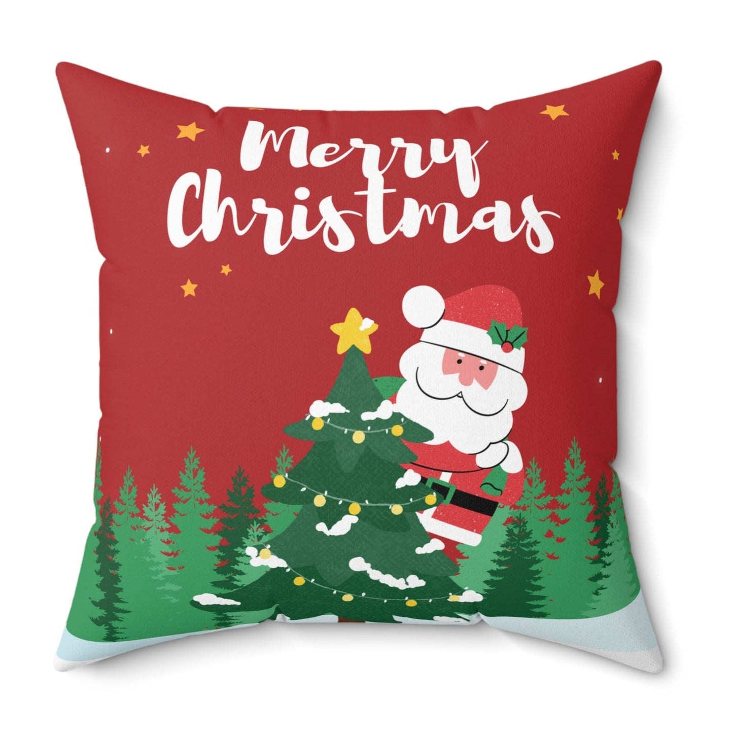 Santa Claus Faux Suede Festive Cushion